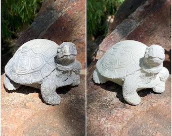 Estatua de tortuga de cemento hecha a mano