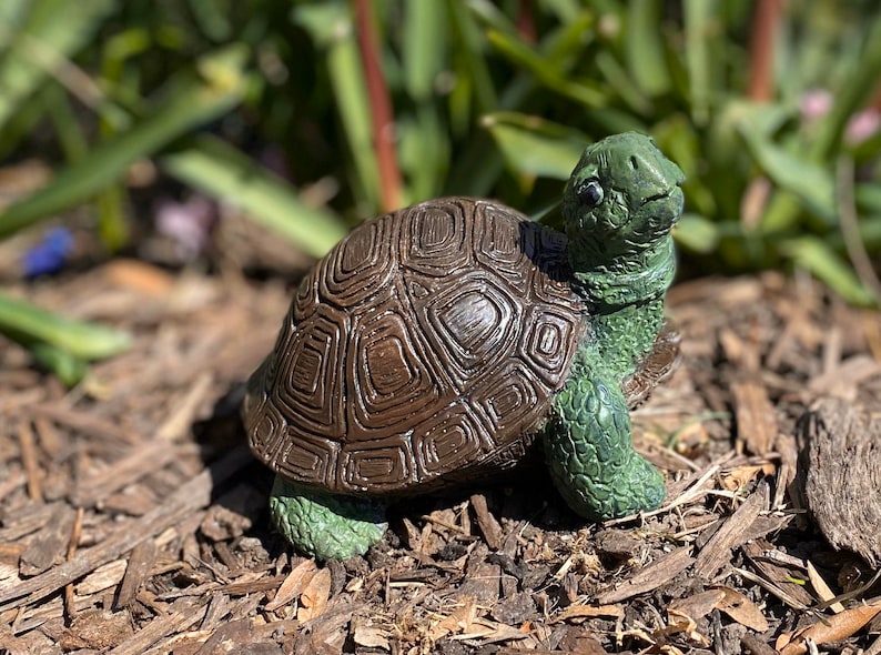 Handmade Turtle Cement Statue - Etsy