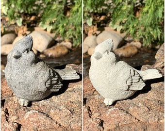 Handmade Cardinal Stone Finish Or White Cement Figurine