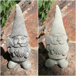 Handmade Garden Gnome with Shovel Cement Statue