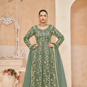 Pista Green Anarkali - Etsy