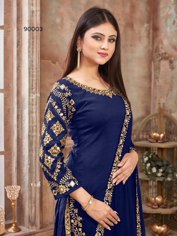 Georgette 6 Color Latest New Designer Suits Palazzo For Adult at Rs  1200/piece in Surat