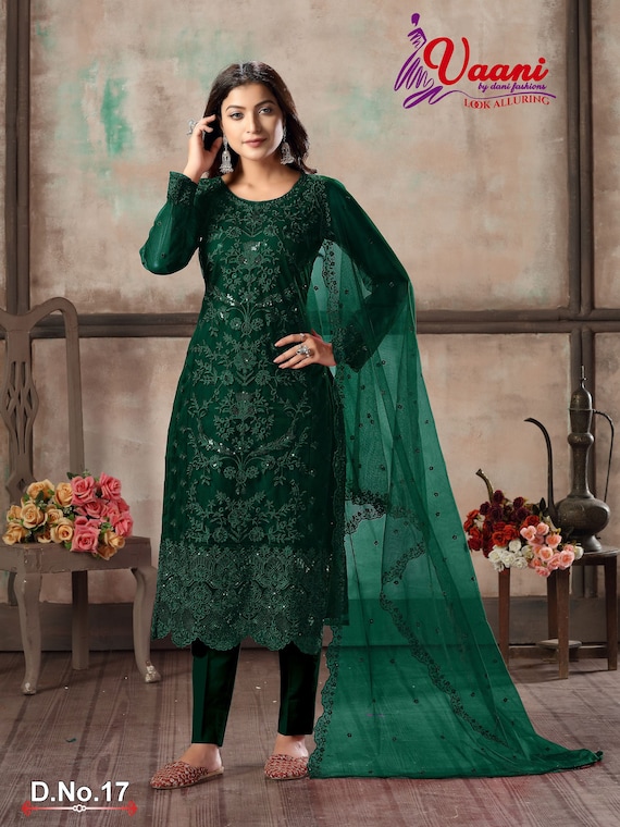 New Indian Designer Ready Made Pant Suits Embroidery Resham - Etsy
