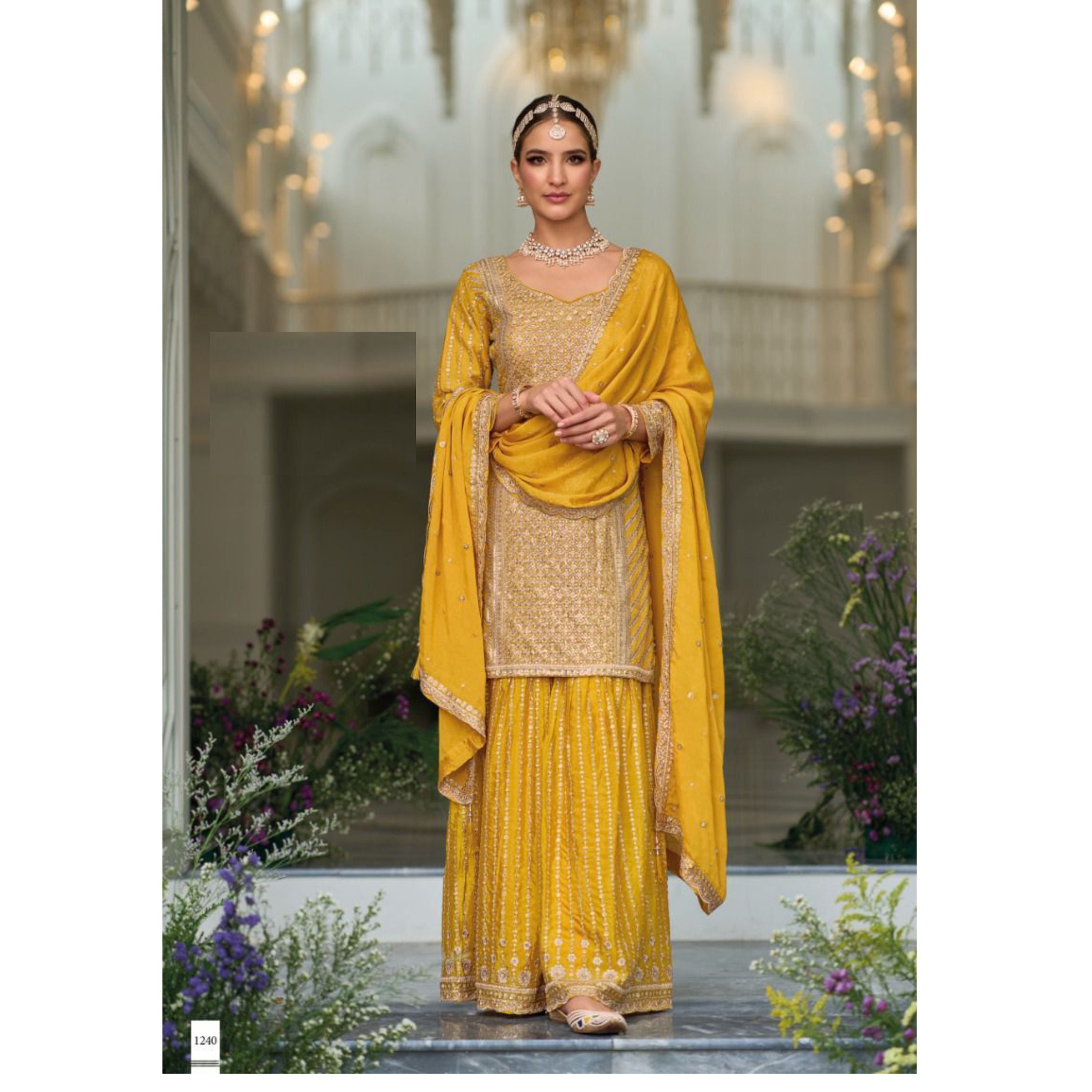 Green Heavy Designer Work Sangeet Special Sharara Suit - Indian Heavy  Anarkali Lehenga Gowns Sharara Sarees Pakistani Dresses in  USA/UK/Canada/UAE - IndiaBoulevard