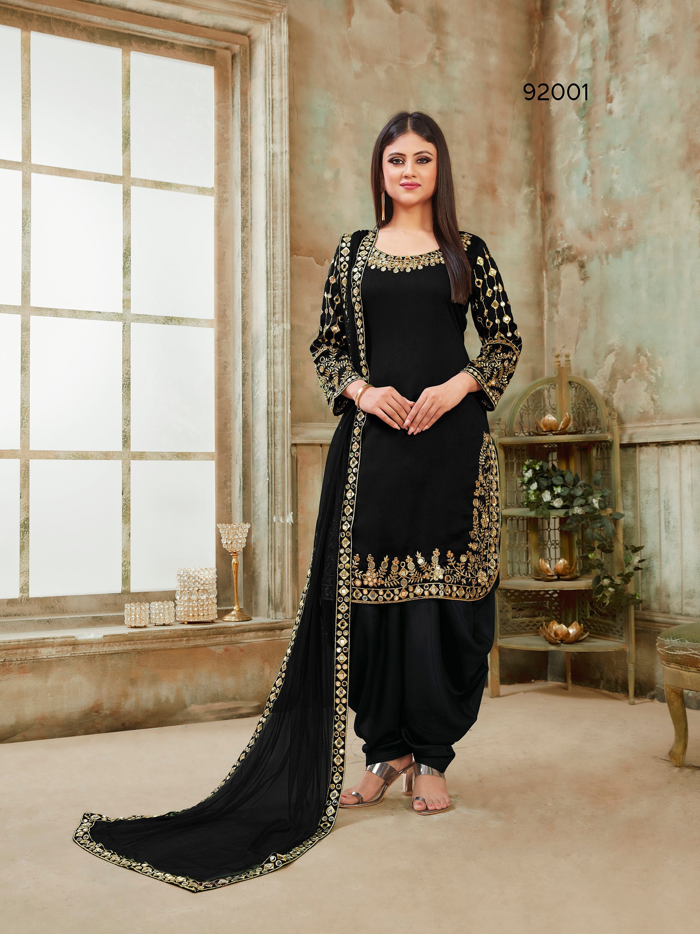 Green Color Incredible Punjabi Patiyala 