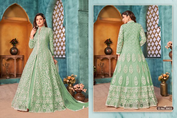 Buy Faux Georgette Floor Length Trendy Gown For Festival Online