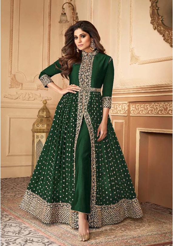 Art Silk - Anarkali Dress Salwar Kameez - Indian Dress - C854C | Fabricoz  USA