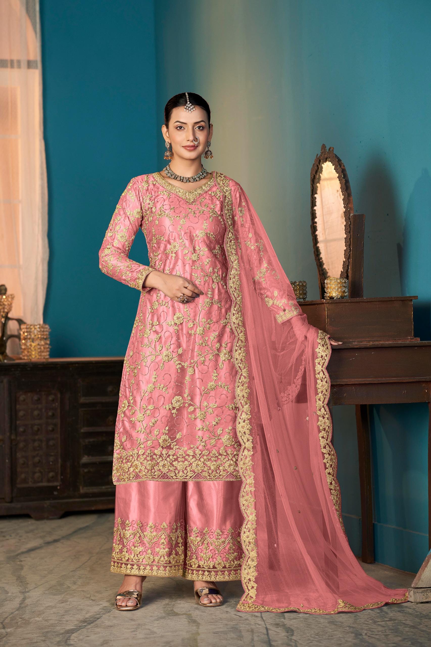 Dusty Pink Pakistani Bridal Dress - Etsy