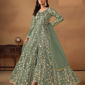 Floor Touch Anarkali Gown Suits Indian Pakistani Wedding Party Wear Sequence Work Beautiful Ready Made Designer Long Anarkali Dupatta Dress image 6