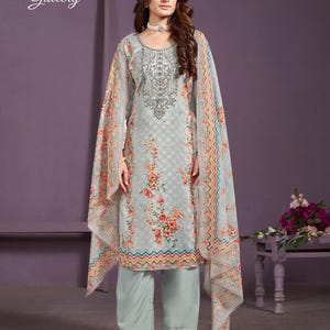 Delisa Plus Size Salwar Kameez For Women - Ready To Wear Indian/Pakistani Traditional Outfit 3-Piece Set - View #13