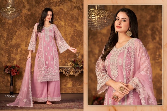 Pink Pure Gorgette Palazzo Suit Salwar Pants SRYS78902 – ShreeFashionWear