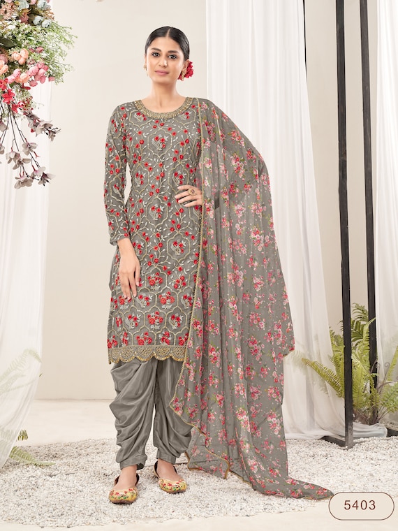 Royal Light Color Women's Wedding Party Wear Pakistani Indian Designer Salwar  Kameez Suit Ready Made Embroidery Print Work Patiala Dresses 