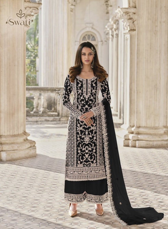 Bridal Heavy Indian Pakistani eid Party Wear Designer Floral Dress Anarkali  Gown - Skyview Fashion