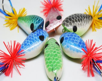 Set 6 stuks Jump Frog Biat Style Fishing Topwater Frog Lures Handgemaakt