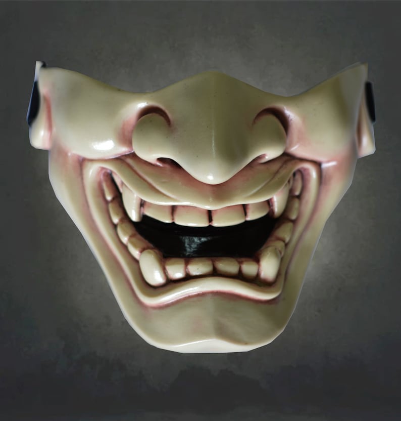 Ivory Japanese Hannya Evil Airsoft Mask and Prop Mask Paint Ball Mask,army of Two Airsoft Mask