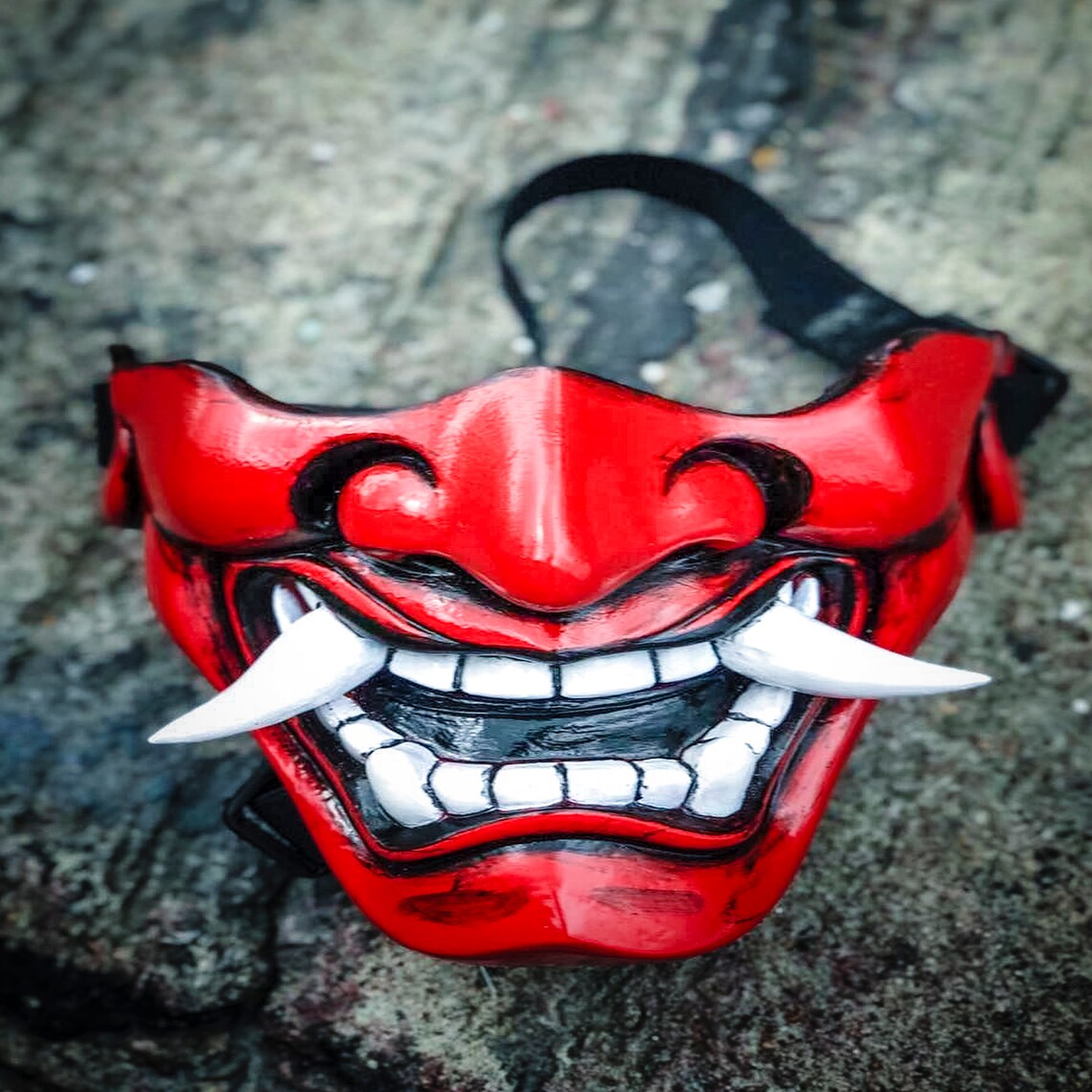 Ivory Japanese Hannya Evil Airsoft Mask and Prop Mask Paint Ball Mask
