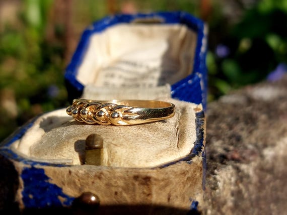 Chunky Vintage Keeper Ring | Solid 9ct Yellow Gol… - image 4