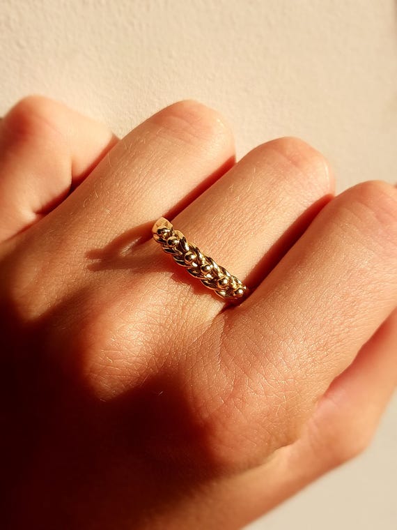 Chunky Vintage Keeper Ring | Solid 9ct Yellow Gol… - image 7