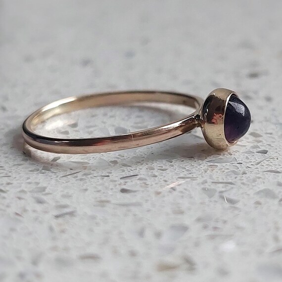 Vintage Amethyst Statement Ring | Solid 9 ct Yell… - image 9