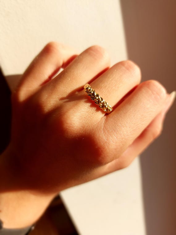 Chunky Vintage Keeper Ring | Solid 9ct Yellow Gol… - image 2