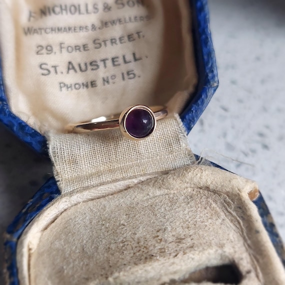 Vintage Amethyst Statement Ring | Solid 9 ct Yell… - image 1