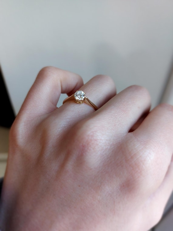 Vintage Solitaire Ring | Solid 9 ct Yellow Gold |… - image 3