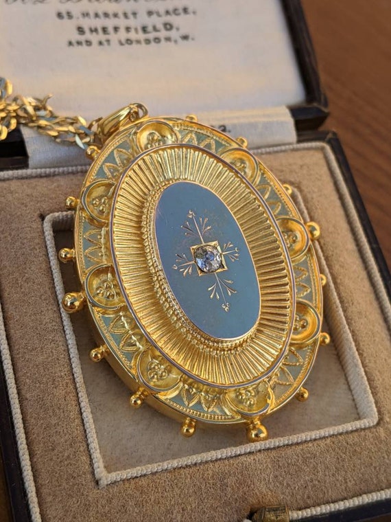 One of a Kind Etruscan Style Large 15 ct Diamond G