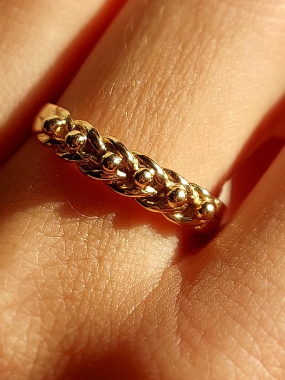 Chunky Vintage Keeper Ring | Solid 9ct Yellow Gol… - image 3