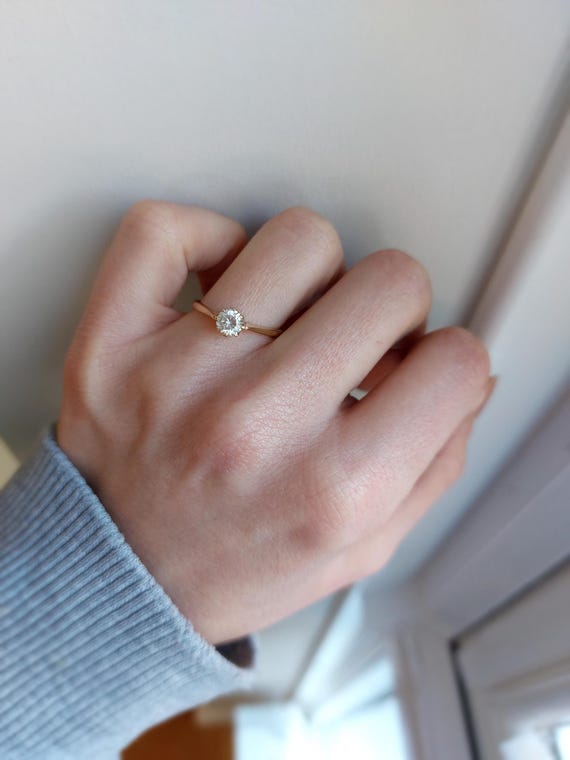 Vintage Solitaire Ring | Solid 9 ct Yellow Gold |… - image 4