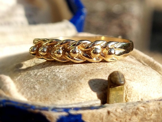 Chunky Vintage Keeper Ring | Solid 9ct Yellow Gol… - image 1