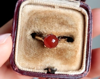 Vintage Carnelian Signet Ring | Solid 9 ct Yellow Gold | Layaway & Resizing Available | Size UK I 1/2 US 4.75 Eu 49 | Fully Hallmarked