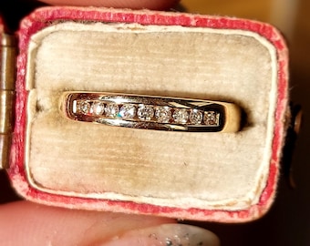 Vintage Diamond Eternity Ring | Size UK K 3/4 US 5.75 Eu 52 | Solid 9 ct Yellow Gold | Stacking Band | Resizing & Layaway Available
