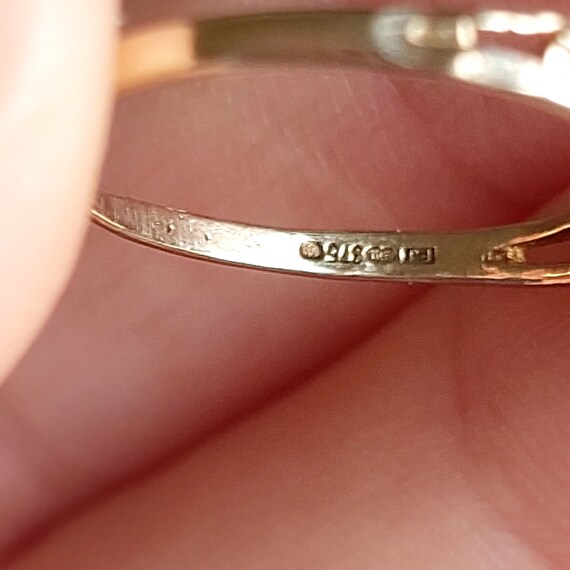 イギリス 英国 レア ヴィンテージ ジオメトリックバンドリング 9K イギリス 英国 レア ヴィンテージ ジオメトリックバンドリング 9K