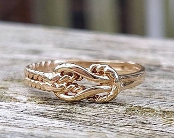 Vintage Solid 9 ct Gold Infinity Knot Ring | US 7.5 UK O 1/4 EU 56 | Layaway & Resizing Available