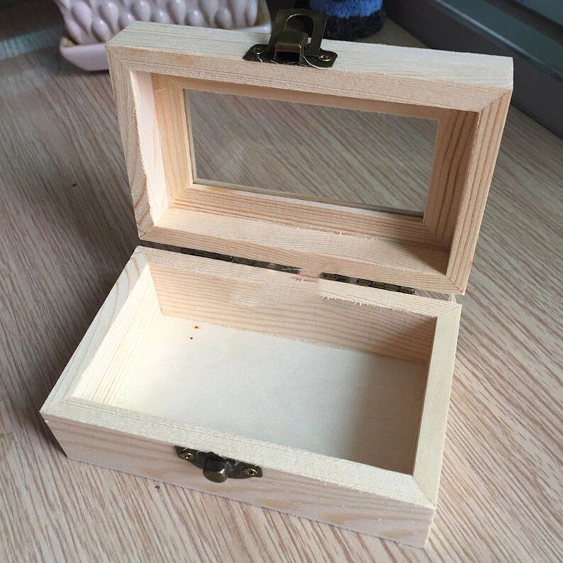 Blank Unfinished Rectangular Wooden Box for Diy Crafts Etsy