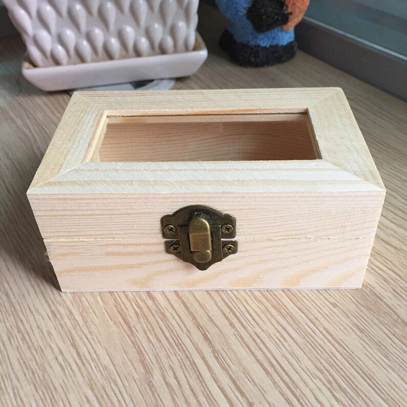 Blank Unfinished Rectangular Wooden Box for Diy Crafts Etsy