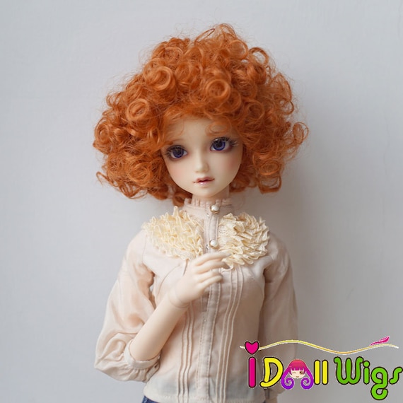 BJD Doll 1//4 7-8 Wig Long Curly Afro Hair High Temperature Fiber for Girl Orange