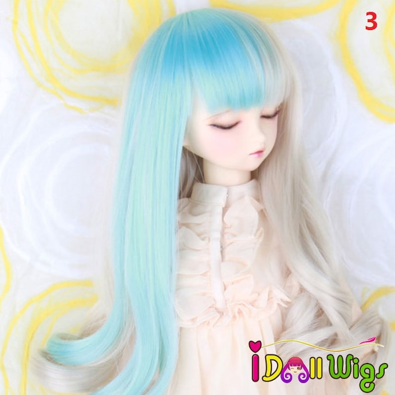 13 14 16 Bjd SD Wig High Temperature Long Spiral Curly Layer BJD Super Dollfile Hair Wig Accessories Colourful Syle on Sale