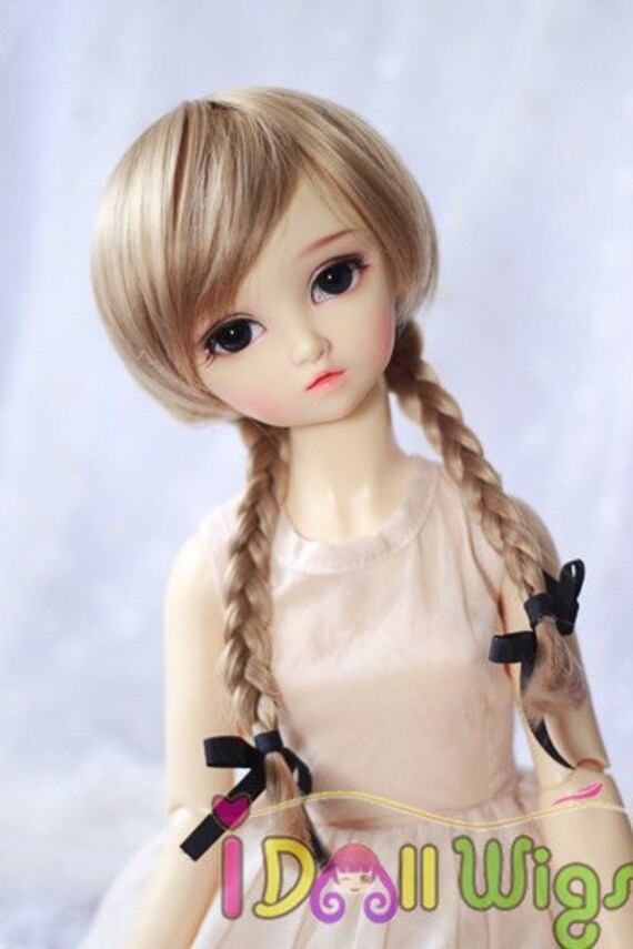 BJD Doll 1//4 7-8 Wig Long Curly Wavy Hair High Temperature Fiber Blue Green