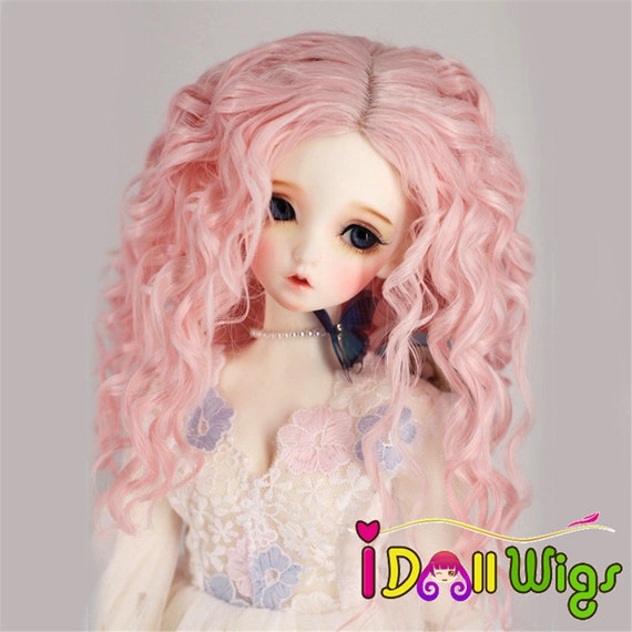 BJD Doll 1//4 7-8 Wig Long Curly Afro Hair High Temperature Fiber for Girl Orange