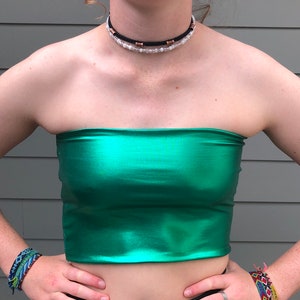 Green Rave Shirt, Green Tube Top, Green Top, Tailgate Top, Rave Top, Tube Top, Rave Tube Top, Spandex Top, Green Spandex Top