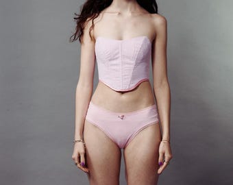 The Jane Thong in Baby Pink Cotton