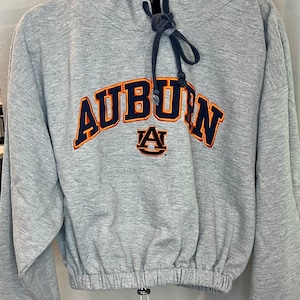 Auburn Hoodie | Upcycled Hoodie, Reworked Hoodie, Auburn Sweatshirt, Cinched Sweatshirt, Cropped Sweatshirt, College Hoodie, Auburn Tigers