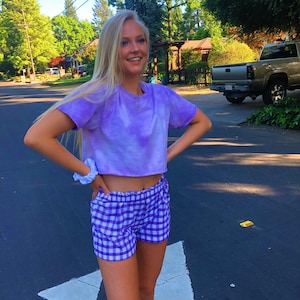 Purple Plaid Shorts | Festival Shorts, Boxer Shorts, Plaid Shorts, Festival fashion, Lightweight Shorts, Trendy Shorts, Summer Shorts