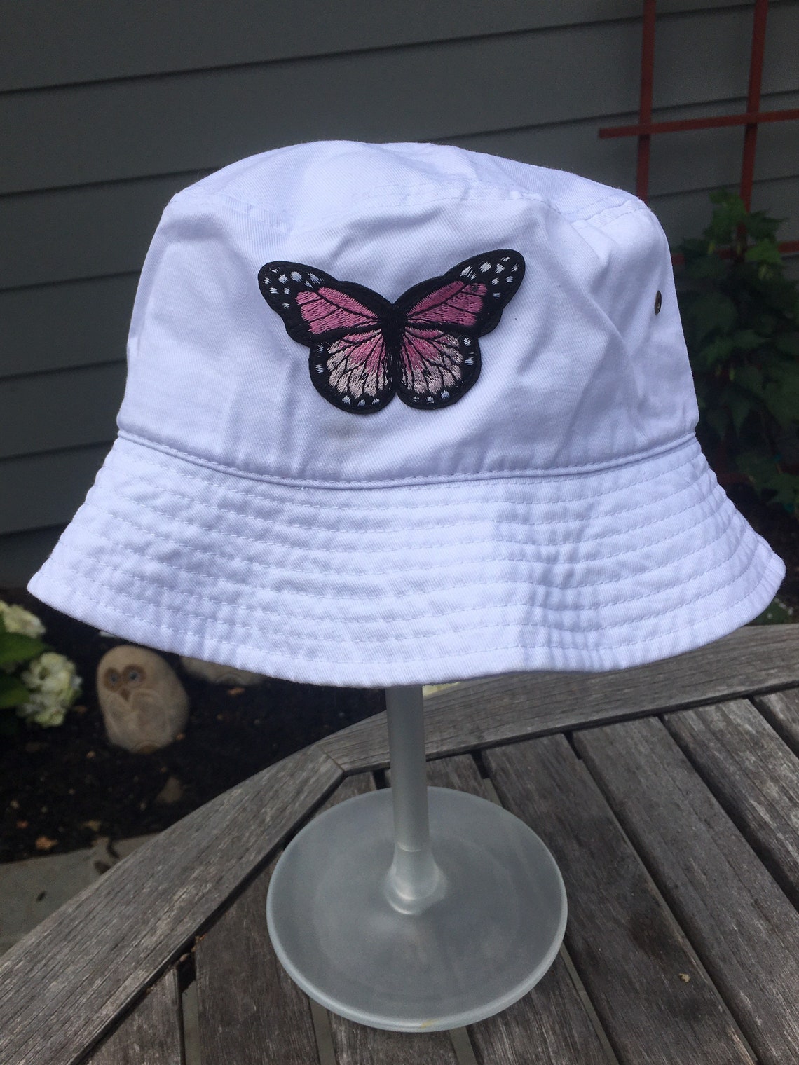 Butterfly Bucket Hat White Bucket Hat Pastel Bucket Hat Etsy