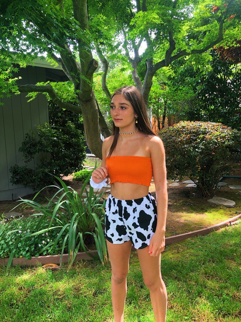 Cow Shorts  Festival Shorts Cotton Shorts Cow Print Shorts image 3