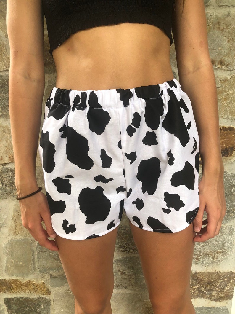 Cow Shorts Festival Shorts Cotton Shorts Cow Print Shorts Etsy