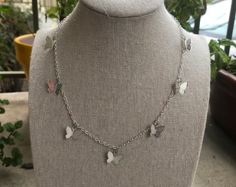 Silver Butterfly Charm Choker | Butterfly Choker, Butterfly Charm Choker, Silver Butterfly Necklace, Butterfly Jewelry, Vsco Choker