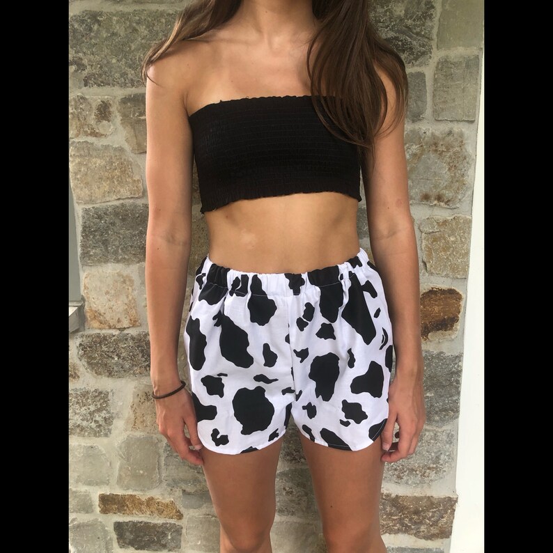 Cow Shorts  Festival Shorts Cotton Shorts Cow Print Shorts image 4