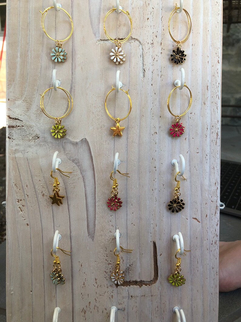 Pink Flower Hoops Flower Hoop Earrings Flower Earrings Etsy